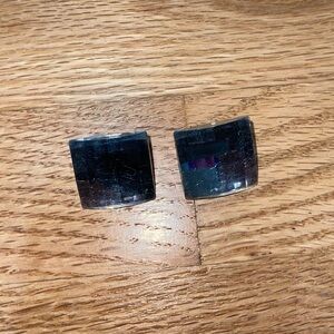 Elegant Black Square Earrings
